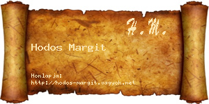 Hodos Margit névjegykártya